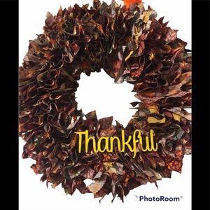 COPY - Thankful Wreath - Fall Theme - Thanksgiving Decorations -New-Handmade